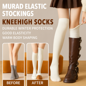 Childrens Thick White Stockings For Autumn And Winter Protection Long Tube Practicality Elastic Stockings 羊毛过膝堆堆袜