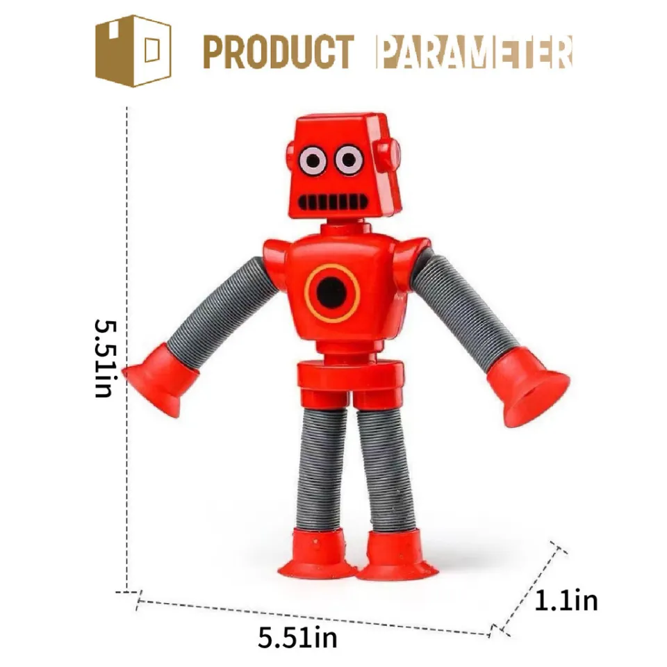 Robot Telescopic Suction Cup Toy Variable Light Stretch Suction