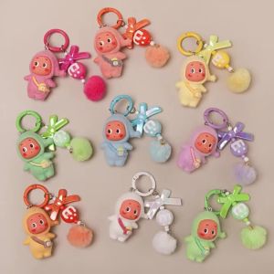 Ready-made flocked star figure M Beaded keychain doll pendant diy Mobile phone cute plush toy creative decoration