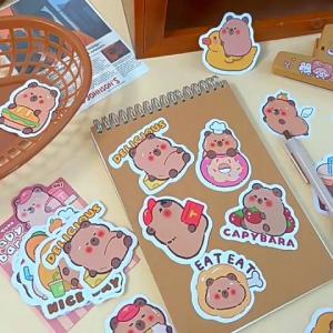 30 Sheets Cute Capybara Stickers School Supplies Diary Decoration Scrapbooking Journal Sketchbook Stickers Aesthetic DIY Cartoon Lovely Stickers Childre