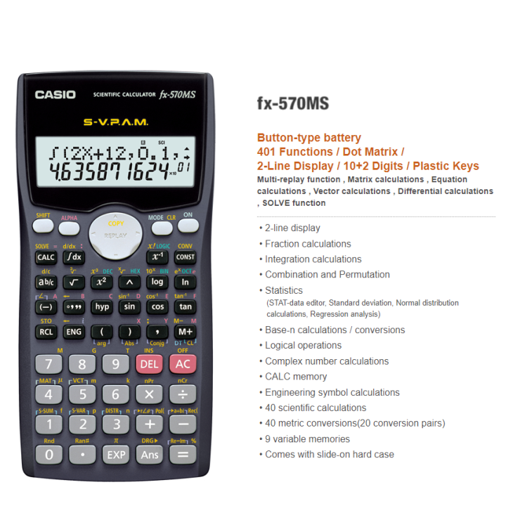 Casio calculator fx outlet 570