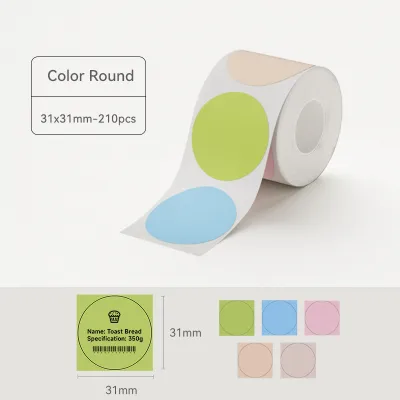 NIIMBOT B1/B1Pro/B2/B2Pro/B21/B21Pro/B3S/B31/B4 Name Sticker Waterproof Oil Proof No Glue Residue Hand Account Cartoon Color Thermal Label Paper