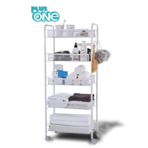 Plus One - Rak Roda 3 4 5 Susun / Rak Penyimpanan Beroda Serbaguna / Rak Ruang Tamu Bertingkat / Rak Troli Salon / Rak Buku Dokumen Kantor 3 4 5 Tingkat - 1032