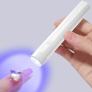 Mini Portable Handheld Nail Dryer Quick Dry Lamp UV Adhesive Glue Lamp USB Charging Nail Flashlight