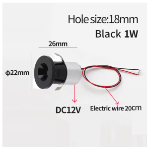ไฟสปอร์ตไลท์ LED12V ขนาดเล็ก220V โคมเพดานไลท์1W เหมาะสำหรับตู้โชว์งานปาร์ตี้ KTV DJ แหล่งไฟจุด DIY