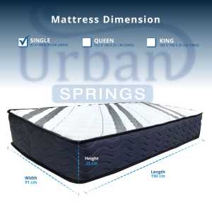 I HOME COMPRESSED Urban Spring Mattress 10 inch / Mattress in a Box / Tilam Compress / Size Single / Queen / King