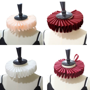 Retro Webbing Clown Cosplay Layered Renaissance Neck Ruffled Collar Cape Choker Necklace Wrap Scarf Victorian Costume