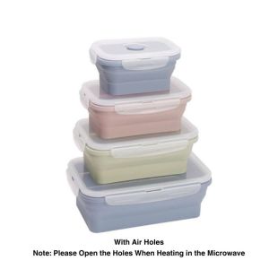 [Local Seller] Silicone Collapsible Lunchbox Lunch Box Food Storage Container Bento BPA Free Microwavable Portable Picnic Camping Outdoor