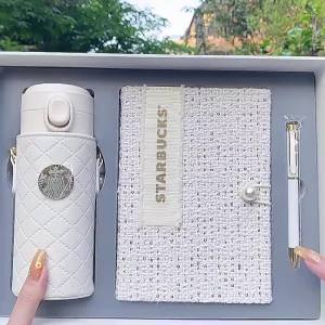 FCStarbuck Cup 355ml Pure White Notebook Set Pearl Chain Small Fragrance Cup Set Cup Gift