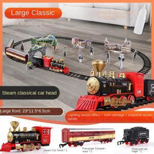 Simulated electric track classical model toy high-speed train retro steam train toy