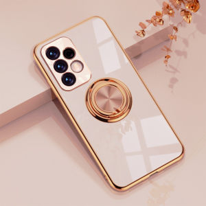 【Ring Bracket】】KISSCASE Luxury Plating Soft Silicone Magnetic Case For Samsung S24Ultra With Ring Holder Luxury Plating 6D Car Magnetic Suction Case For Samsung Galaxy S24 Ultra S23+ S23 Plus S22 Plus S21 S20 FE Note 20 Ultra Cover