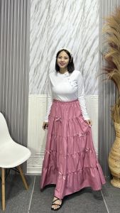 CRS - LEONY SKIRT RIBBON / RUBY ROK COQUETTE / COQUETTE MAXI SKIRT -PN