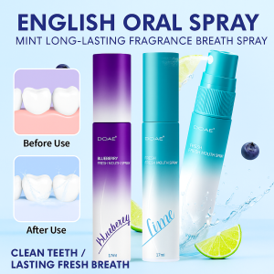 Oral Spray One Spray Long Lasting Fragrance Popping Mint Breath Spray Oral Freshener Spray Kissing Artifact FreshensBreath Reduces Bacteria 口腔喷雾剂 清新口气