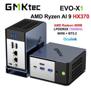 GMKtec EVO-X2 AI Mini PC AMD Ryzen Al Max+ 395 LPDDR5X  8000MHz 128GB PCle 4.0 M.2 2280 SSD 2TB Windows11 Pro 2.5G LAN HDMI2.0 USB4.0*2 WIFI7 BT5.4 Oculink/USB4 Port Desktop Computer Gaming PC