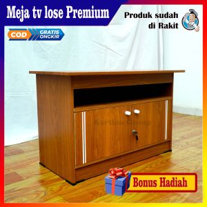 Meja Tv led / Tabung 32 inch minimalis serbaguna Modern Kekinian "lose premium Warna Coklat