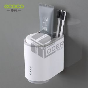 LODER ECOCO Toothbrush Holder Wall Mounted Toothbrush Organizer Toothbrush Cup No Drill Bathroom Organizer