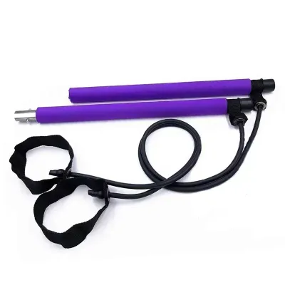 Winmax Portable Yoga Pilates Bar Stick with Resistance Band Home Gym Muscle Toning Bar Fitness Stretching Sports Body Workout Exercise
