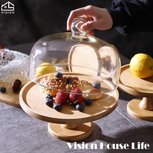 Vision ตู้โชว์เค้กถาดคลาสสิกจานเค้กขนมปัง Mouseto ผลไม้ Tasting ถาดแก้วจัดงานแต่งงานวันเกิดอาหารค่ําจานเค้กจานของว่างจาน