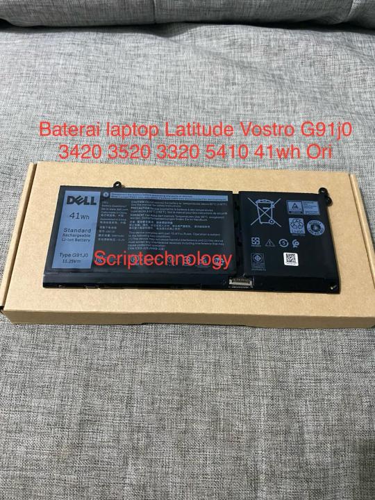 Baterai laptop latitude 3320 3420 3520 G91J0 0MGCM5 0MVK11 41WH