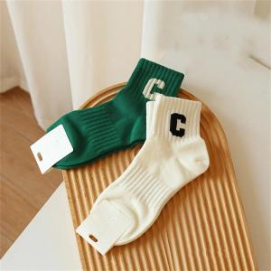 Running Ankel Socks Women Pure Cotton C Letters Printed Girls Low Cut Sports Socks Breathable Summer Casual Sokken