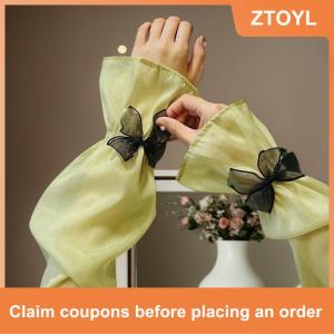 【ZTOYL】 ปลอกแขนผ้าไอซ์ซิลค์สำหรับผู้หญิง ใหม่ครีมกันแดดผ้าไอซ์ซิลค์ถุงมือป้องกันรังสียูวีปลอกแขนสำหรับให้ความอบอุ่นแขนแห้งเร็ว