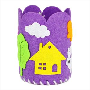 XUECHUANGYING Creative Kid Gifts For Children Arts Crafts Material Pack DIY Craft Non-Woven DIY Pencil Holder DIY Pen Holder Handwork Pen Container