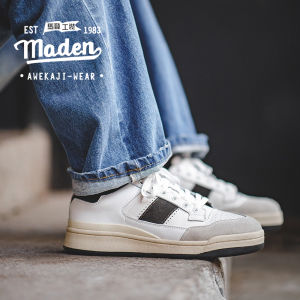 MADEN brand workwear style classic remastered board shoes for men 2024 new versatile trendy shoes thick soled sports and casual shoes retro white shoes