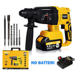 REAIM Cordless Brushless Rotary Hammer 3 MODE Impact Drill Electric Rechargeable Portable Powertool