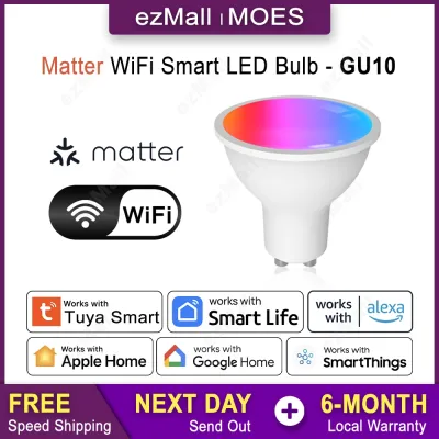 MOES Tuya Smart Bulb RGB LED Dimmable Voice Timer App Group Google Alexa Matter WiFi Zigbee E27 E14 GU10