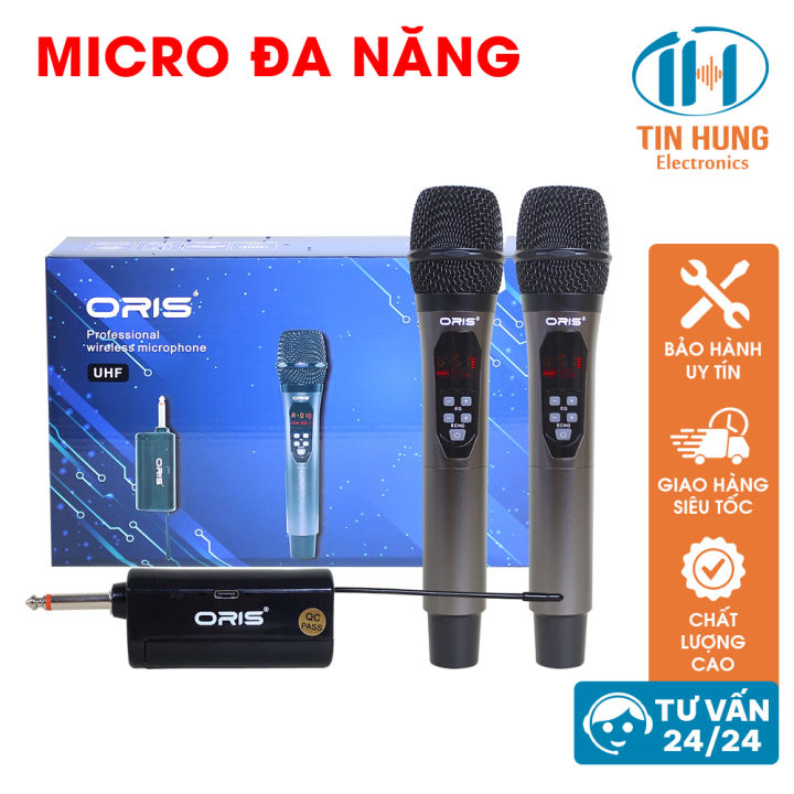 Micro kh ng d y karaoke ORIS 213A mic a n ng s ng UHF ch ng h