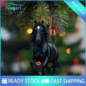 NG Motor✨ COD ✨ Car 2D Acrylic Horse Pendant Backpack Charm Car Rearview Mirror Pendant Christmas Tree Hanging Ornament Party New Year Decoration