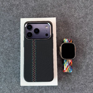 Wireless Phone Case for iPhone 17 Pro Max 16 15 Magnets Carbon Fiber Back Cover Camera Lens Protection Hard PC Shell