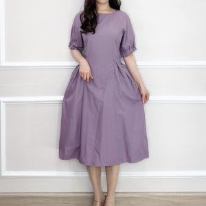 Silvervogue - SV 5847 - Cute Pocket Flare Dress | Gaun Katun Midi Pakaian Kasual Wanita