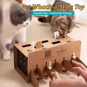 Pet Whack-a-Mole Toy Cat Puzzle Toy Consume Energy Corrugated Paper Cat Scratch Board Cat Teaser Toy
