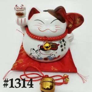15CM*18CMCeramicFortuneCatPiggyBank| Ceramic Fortune Cat Money |CeramicLuckyCatCNYDecor