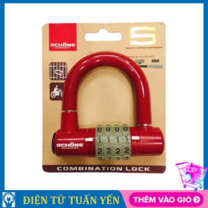 Ổ khóa số chữ U Schone SC-801 dạ quang cao cấp khóa 4 số (giao màu ngẫu nhiên) - Hàng chính hãng