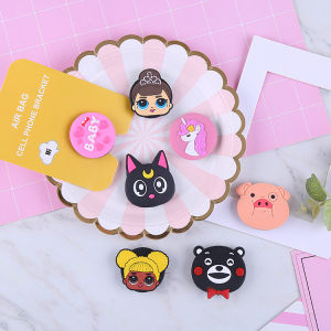 Retractable Phone Grip Ring Holder Universal Foldable Stand with Cute Cartoon Design Phone Bracket for All Phones