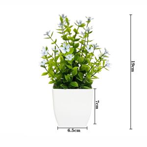 EASYEAH Multicolor Artificial Flower Potted Mini Flower Greenery Plant Potted Plant Ornaments  Rose Lavender Simulation Flowers Bonsai Home Decoration