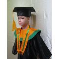 PAKAIAN SERAGAM TOGA WISUDA ANAK TK PAUD KUNING EMAS HIJAU ORIGINAL 100%. 