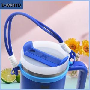 【E-WOITD】 ขวดน้ำซิลิโคนสีลูกกวาดสายคล้องขวดน้ำสายคล้องเชือกห้อยถอดได้ขวดอุปกรณ์เสริมถ้วย