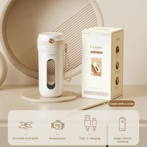 CEOOL Mini Juicer 400ML Portable USB Glass Blender Outdoor Travel Multi-functional Fruit Ice Blender Bottle Crusher With Straw 果汁机|果汁机随身杯