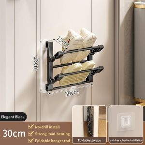 Turtle Wall Mounted Shoe Rack Punch-Free Foldable Storage Shelf Carbon Steel shoe rack Waterproof