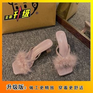 [Free Shipping] Thin-Heeled Single-Strap Sandals With A Square Toe Chunky Heel And High Heel A New Autumn Style For Outdoor Wear