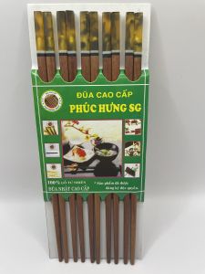 Đũa gỗ cẩm đô khảm đá cao cấp Phúc Hưng SG siêu bền đẹp không móc không nhuộm màu an toàn sức khỏekhông bạc màu không mùi 100% tự nhiên dễ gắp không trơn trượt thích hợp cho bếp ăn đẹp.