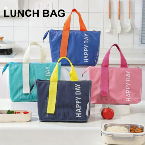 Insulation Lunch bag Zipper Large Capacity Reusable Portable Lunch Tote Bag Waterproof Daily Handbag Food Storage Box