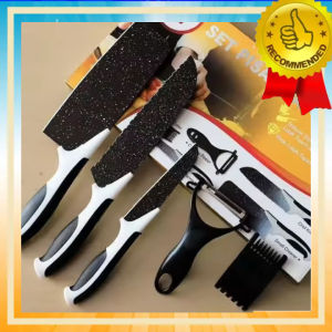 5 Pcs Pisau Set Kualitas Stainless Steel Multifungsi Pisau Koki Alat Dapur Knife Set High Quality Stainless Steel Multifunction Chef knife Kitchen Tools