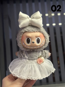ชุดเสื้อผ้าตุ๊กตา Labubu มาการอง ชุดกระโปรงลูกไม้ สวยๆ น่ารักๆ พร้อมส่ง