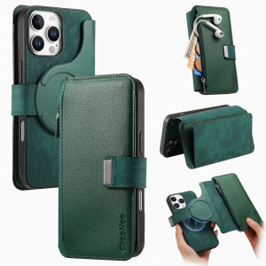 2 In 1 Milti Card Slots Leather Wallet Phone Case for IPhone 17 Air 16E 16 Pro Max 15 Plus 14 13 12 11 X XS Retro Buckle Cover