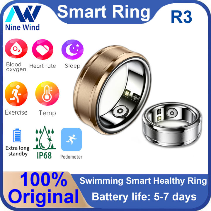 Ring Temperature Monitor New R3 smart ring sleep heart rate Blood pressure blood oxygen body ...