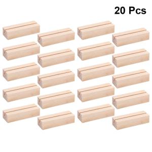 20Pcs Wooden Base Memo Photo Clip Card Holder Wedding Wood Place Card Holders Table Number Holder
